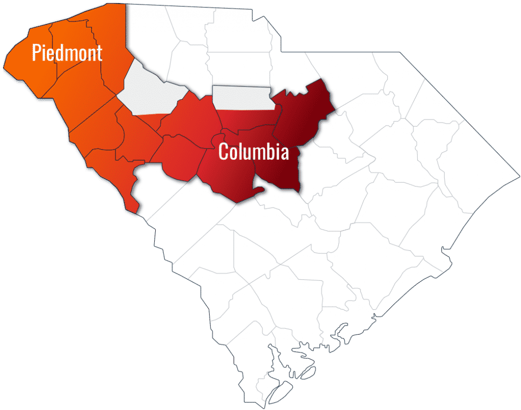South Carolina Territories Map for KW Beverage 
